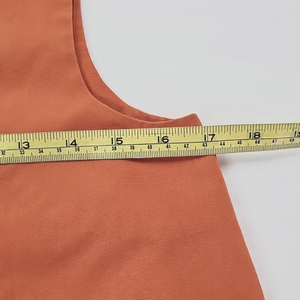 Vtg Girls A-line Tank Top & Shorts Set, Orange Blk Butterfly, See Measurements - Picture 6 of 11
